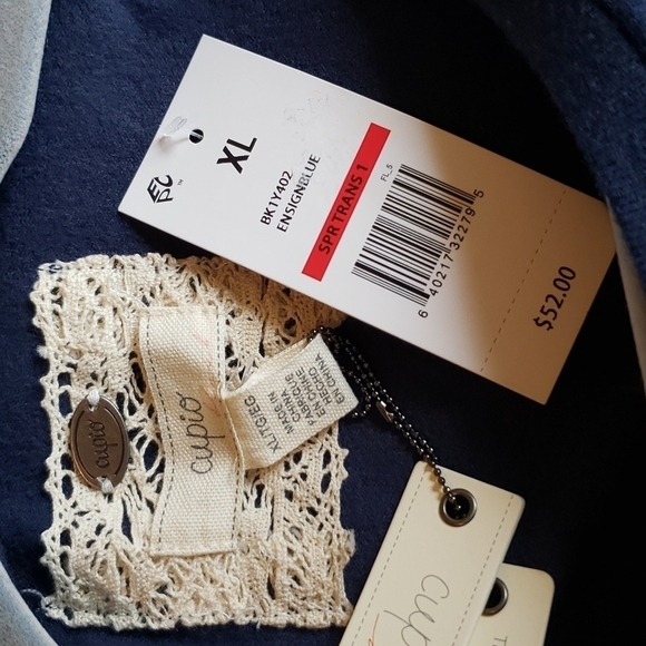 Cupio Women's Long Sleeve Ruffle Chest Knit Top Navy - Size XL - Picture 6 of 7